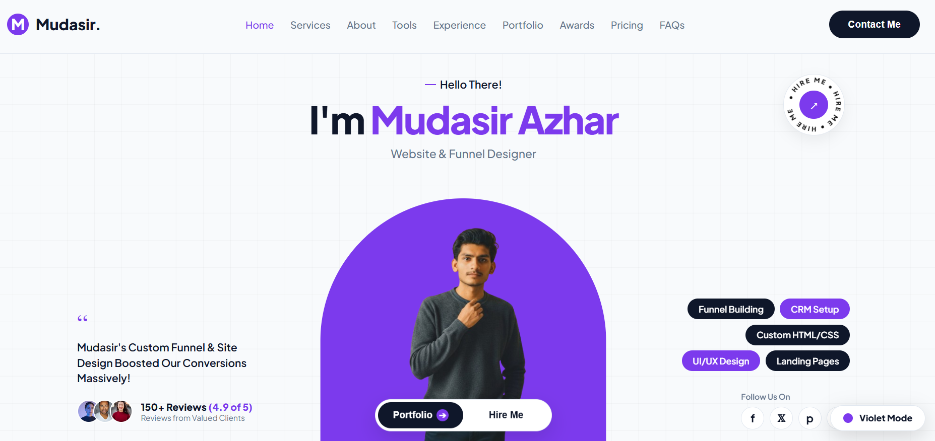 Mudasir Azhar Portfolio Platform Screenshot